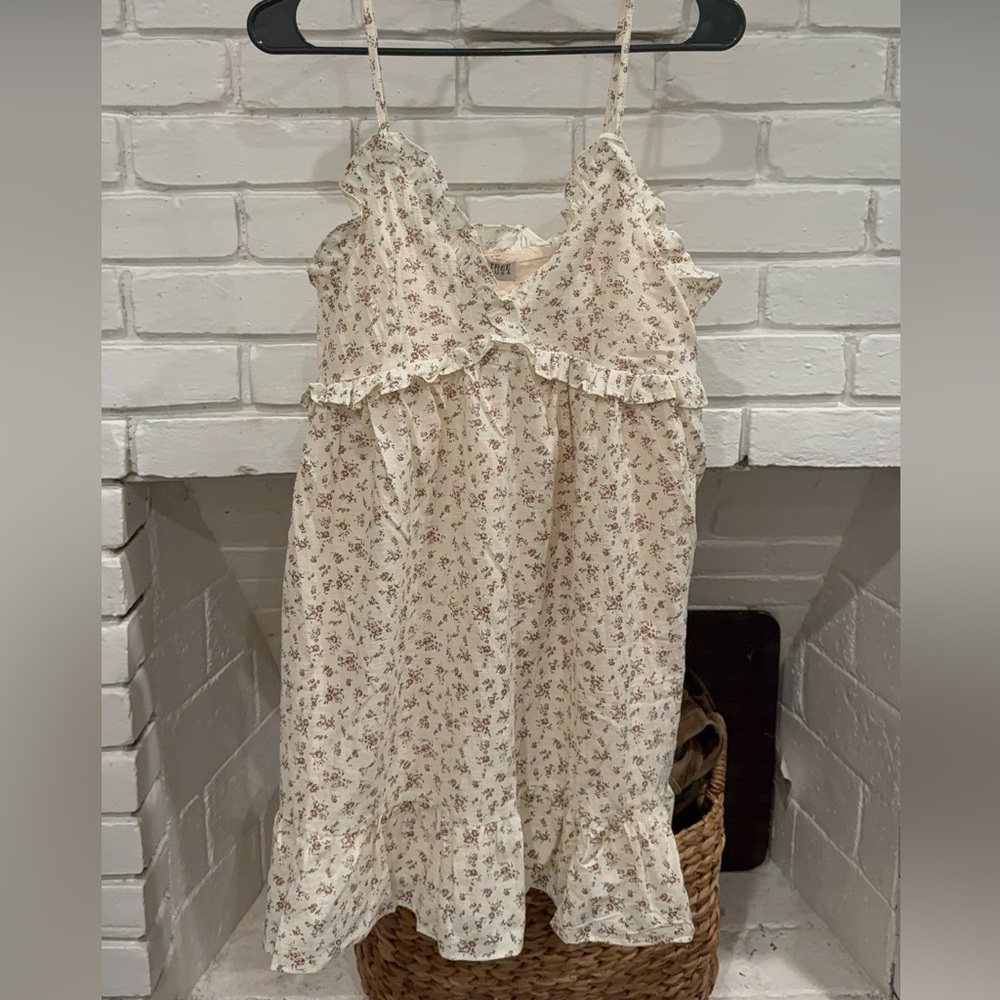 Floral Ruffle Spaghetti Strap Dress